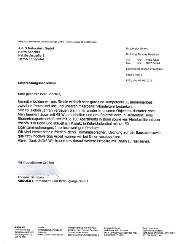 Kundenmeinung von ABSOLUT Immobilien und Beteiligungs GmbH